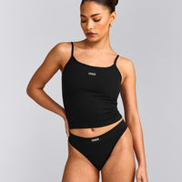 Seamless Strappy Tank Top | Black