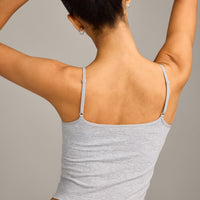 Seamless Strappy Vest | Grey Marl