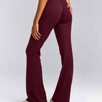SoftMotion™ Flared Pants with Gray Logo | Cherry Lacquer Purple