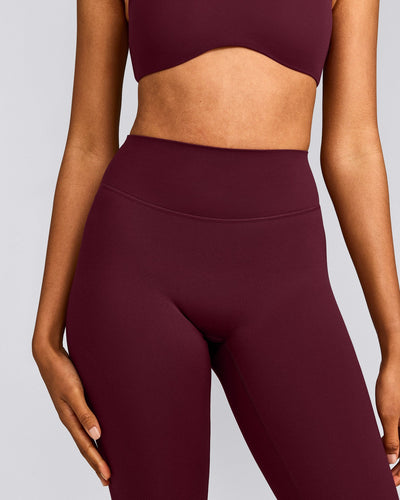 SoftMotion™ Flared Pants with Gray Logo | Cherry Lacquer Purple