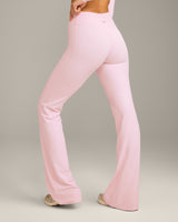 SoftMotion™ Flared Bottoms with Grey Logo | Soft Girl Pink