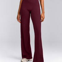 SoftMotion™ Straight Leg Pants with Gray Logo | Cherry Lacquer Purple