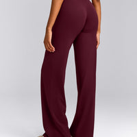 SoftMotion™ Straight Leg Pants with Gray Logo | Cherry Lacquer Purple