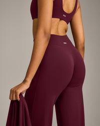 SoftMotion™ Straight Leg Bottoms with Grey Logo | Cherry Lacquer Purple