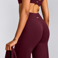 SoftMotion™ Straight Leg Pants with Gray Logo | Cherry Lacquer Purple
