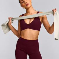 SoftMotion™ Scoop Back Bralette with Gray Logo | Cherry Lacquer Purple