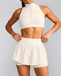 UnifiedMove™ Double Layer Shorts 5" with Reflective Logo | Marshmallow White
