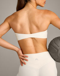 UnifiedMove™ Micro Bandeau Bralette with Reflective Logo | Marshmallow White