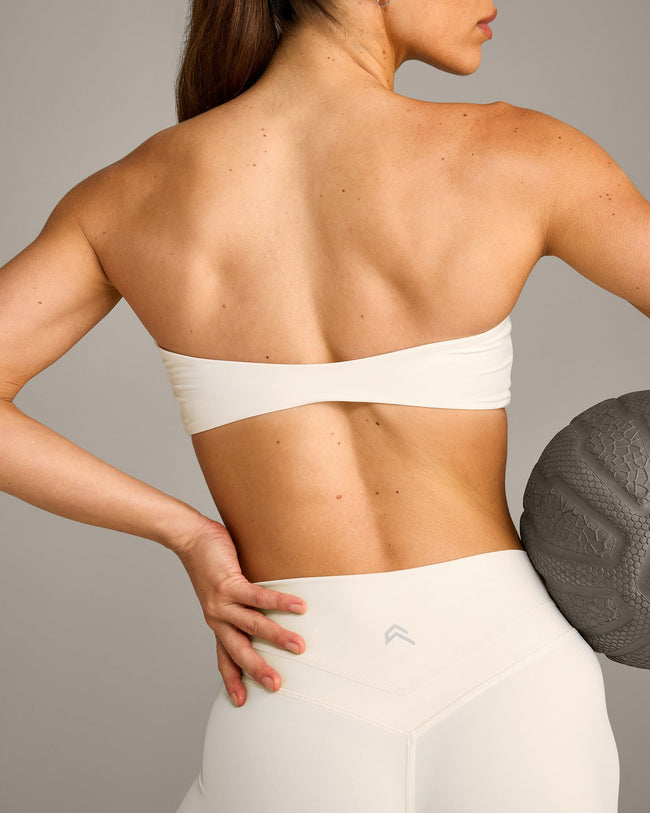 UnifiedMove™ Micro Bandeau Bralette with Reflective Logo | Marshmallow White