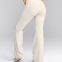 UnifiedMove™ Wrap Flared Pants with Reflective Logo | Marshmallow White