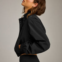 Cropped Bomber Jacket | Black
