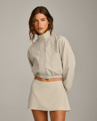 Cropped Bomber Jacket | Oatmeal
