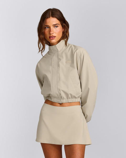 Cropped Bomber Jacket in Oatmeal | Oner Active