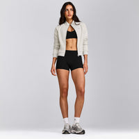 SoftMotion™ Mid Rise Shorts 4" with Grey Logo | Black