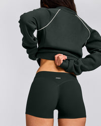 SoftMotion™ Mid Rise Shorts 4" with Grey Logo | Emerald Noir