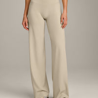 SoftMotion™ Straight Leg Bottoms with Grey Logo | Oatmeal