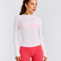 Oner Seamless Fitted Long Sleeve Top | White