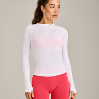 Oner Seamless Fitted Long Sleeve Top | White