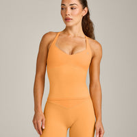 UnifiedMove™ T Back Mid Vest with Built in Bra Shelf with Reflective Logo | Powdered Orange
