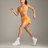 UnifiedMove™ T Back Minimal Bralette with Reflective Logo | Powdered Orange