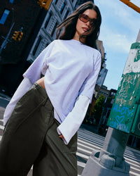 Oversized Cotton Short Sleeve T-Shirt | Light Gray Marl