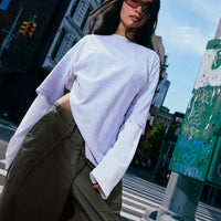 Oversized Cotton Short Sleeve T-Shirt | Light Gray Marl