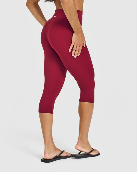 SoftMotion™ High Waisted Capri Leggings in Ruby Red | Oner Active