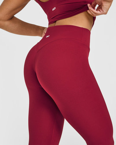 SoftMotion™ High Waisted Capri Leggings in Ruby Red | Oner Active