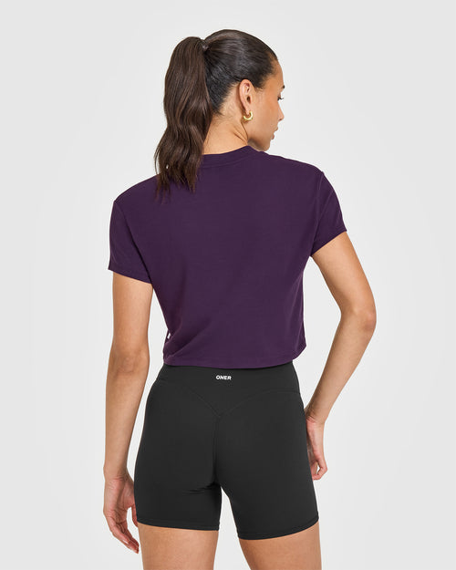 Cotton Relaxed T-Shirt | Blackberry Purple