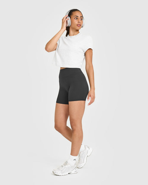 Cotton Relaxed T-Shirt | Light Grey Marl