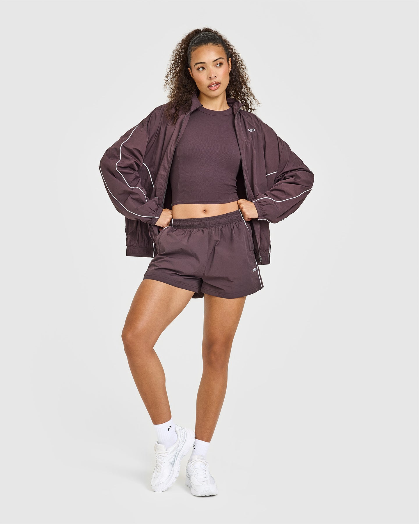 Mellow™ Rib High Neck Mid Tank Top | Umber Brown