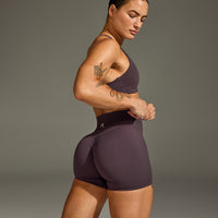 Unified High Waisted Shorts 6" | Dark Umber Brown