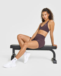 Unified High Waisted Shorts 6" | Dark Umber Brown