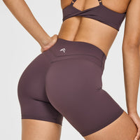 Unified High Waisted Shorts 6" | Dark Umber Brown