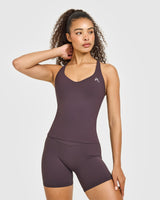 Unified V Neck Cross Back Vest | Dark Umber Brown