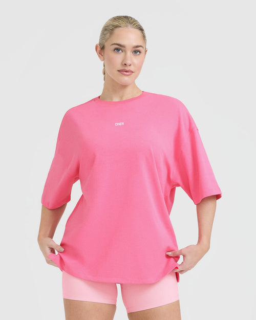 Oner Modal Raising The Bar Graphic Unisex T-Shirt | Peony Pink