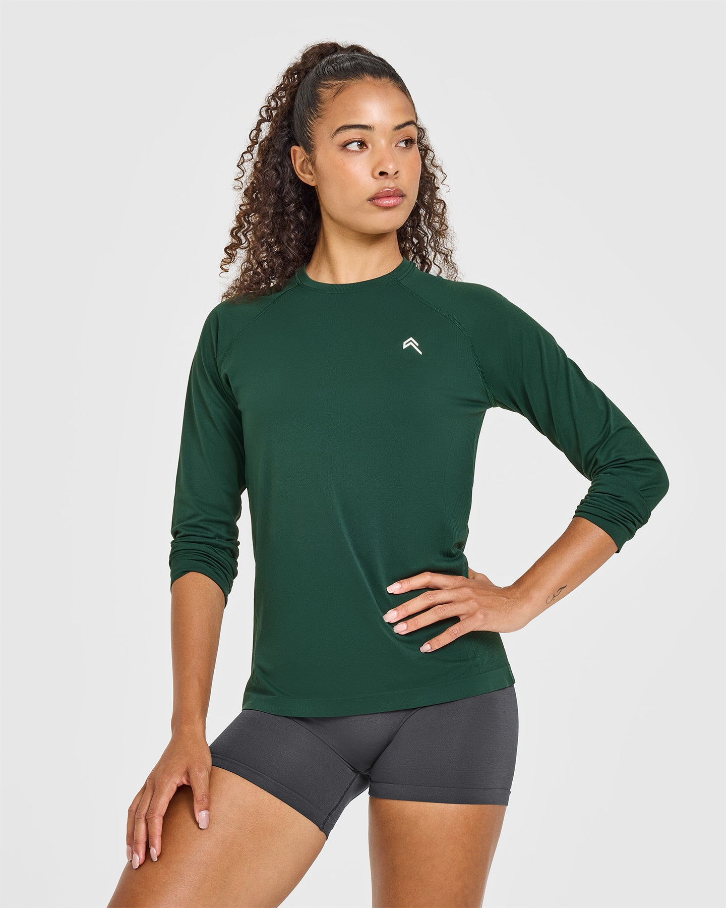 Go To Seamless Loose Long Sleeve Top | Racing Green