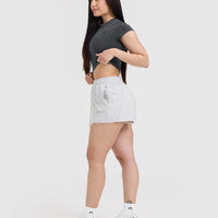 Raw Lounge Oversized Shorts | Light Grey Marl
