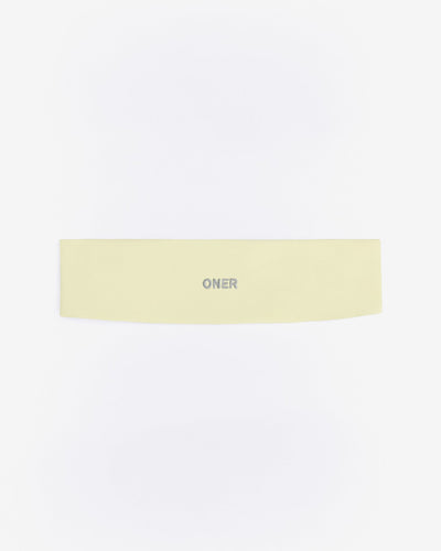 SoftMotion™ Headband with Grey Logo | Pastel Yellow