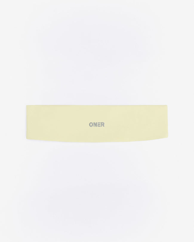 SoftMotion™ Headband with Grey Logo | Pastel Yellow