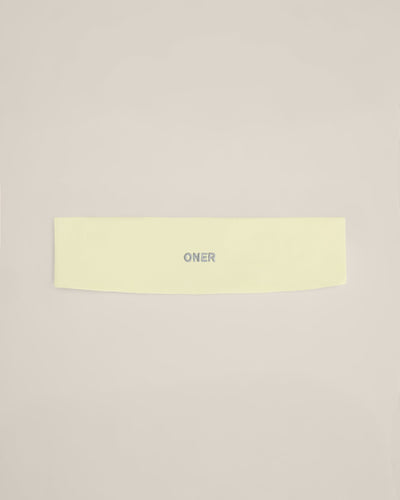 SoftMotion™ Headband with Grey Logo | Pastel Yellow