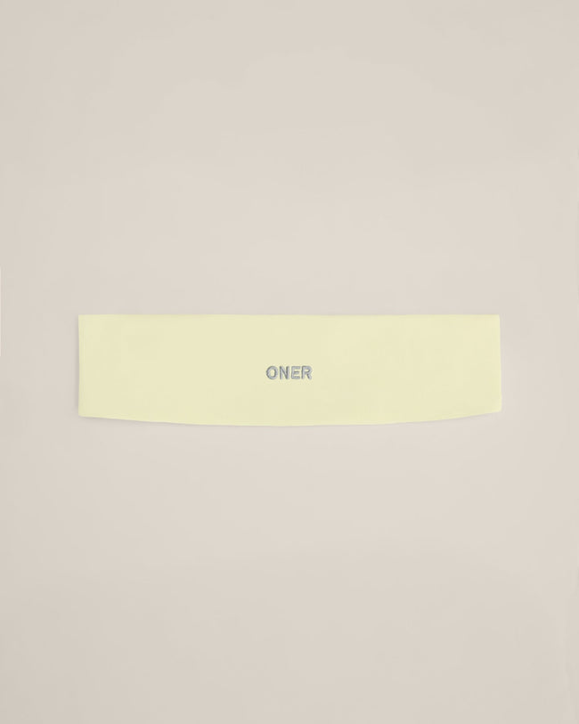 SoftMotion™ Headband with Grey Logo | Pastel Yellow