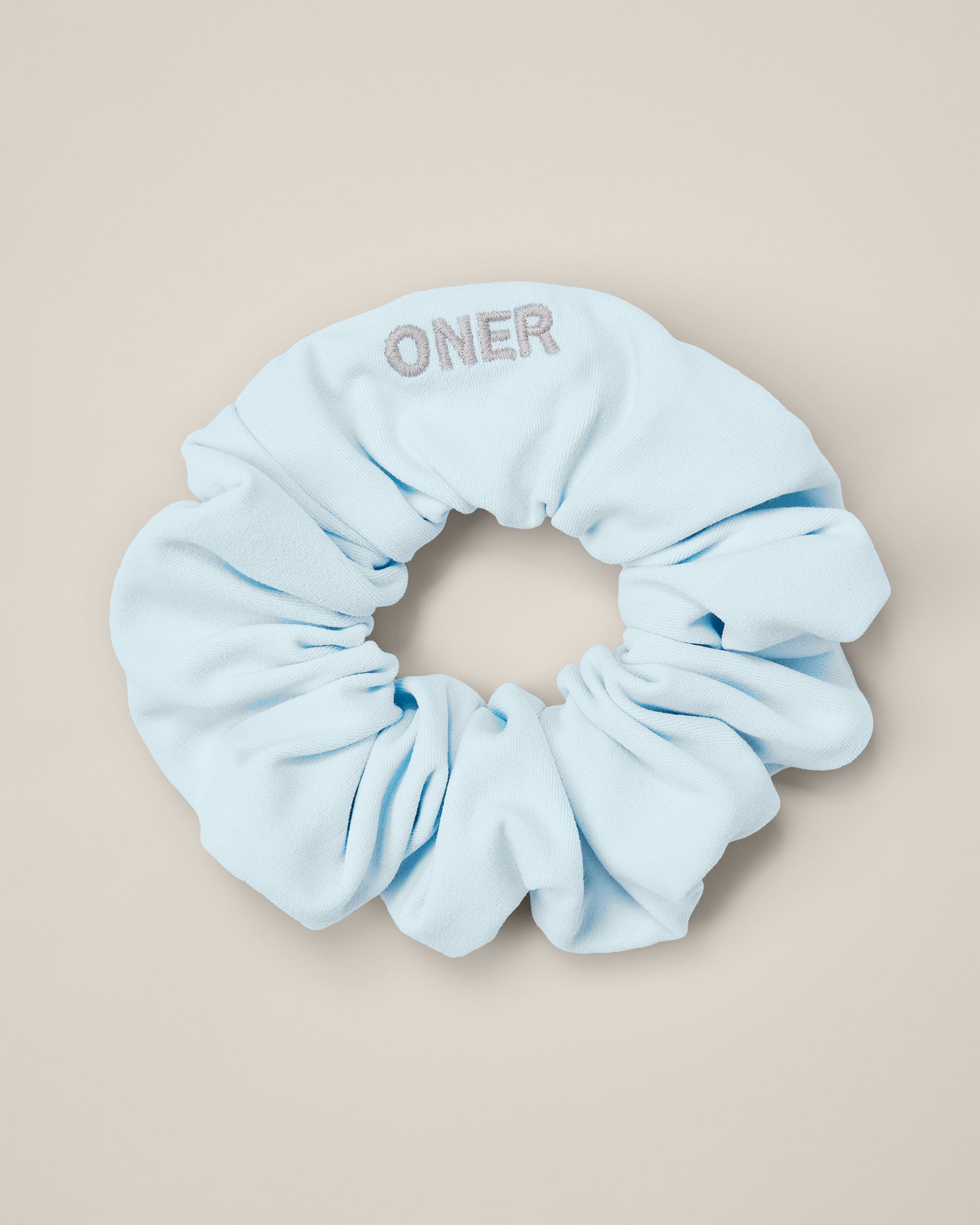 SoftMotion™ Scrunchie with Grey Logo | Cloud Blue