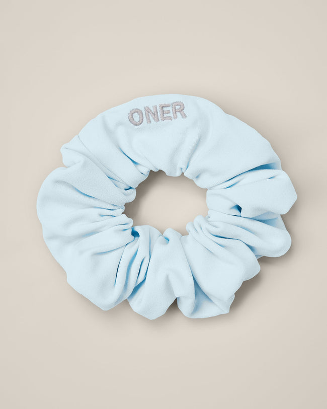 SoftMotion™ Scrunchie with Grey Logo | Cloud Blue