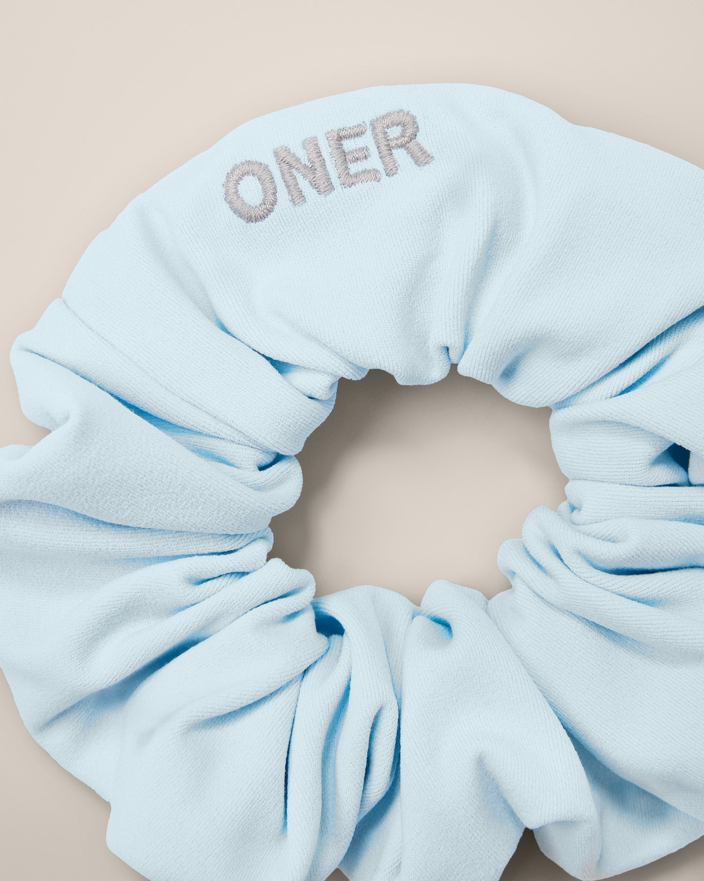 SoftMotion™ Scrunchie with Grey Logo | Cloud Blue