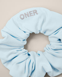 SoftMotion™ Scrunchie with Grey Logo | Cloud Blue