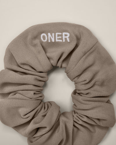 SoftMotion™ Scrunchie with Grey Logo | Minky