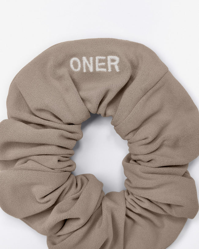SoftMotion™ Scrunchie with Grey Logo | Minky