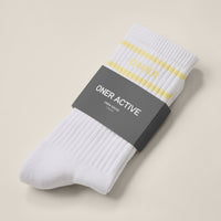 Varsity Stripe Long Crew Socks 1 Pack | Pastel Yellow