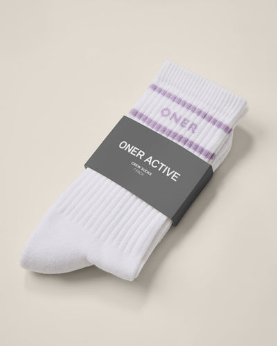Varsity Stripe Long Crew Socks 1 Pack | Lavender Purple